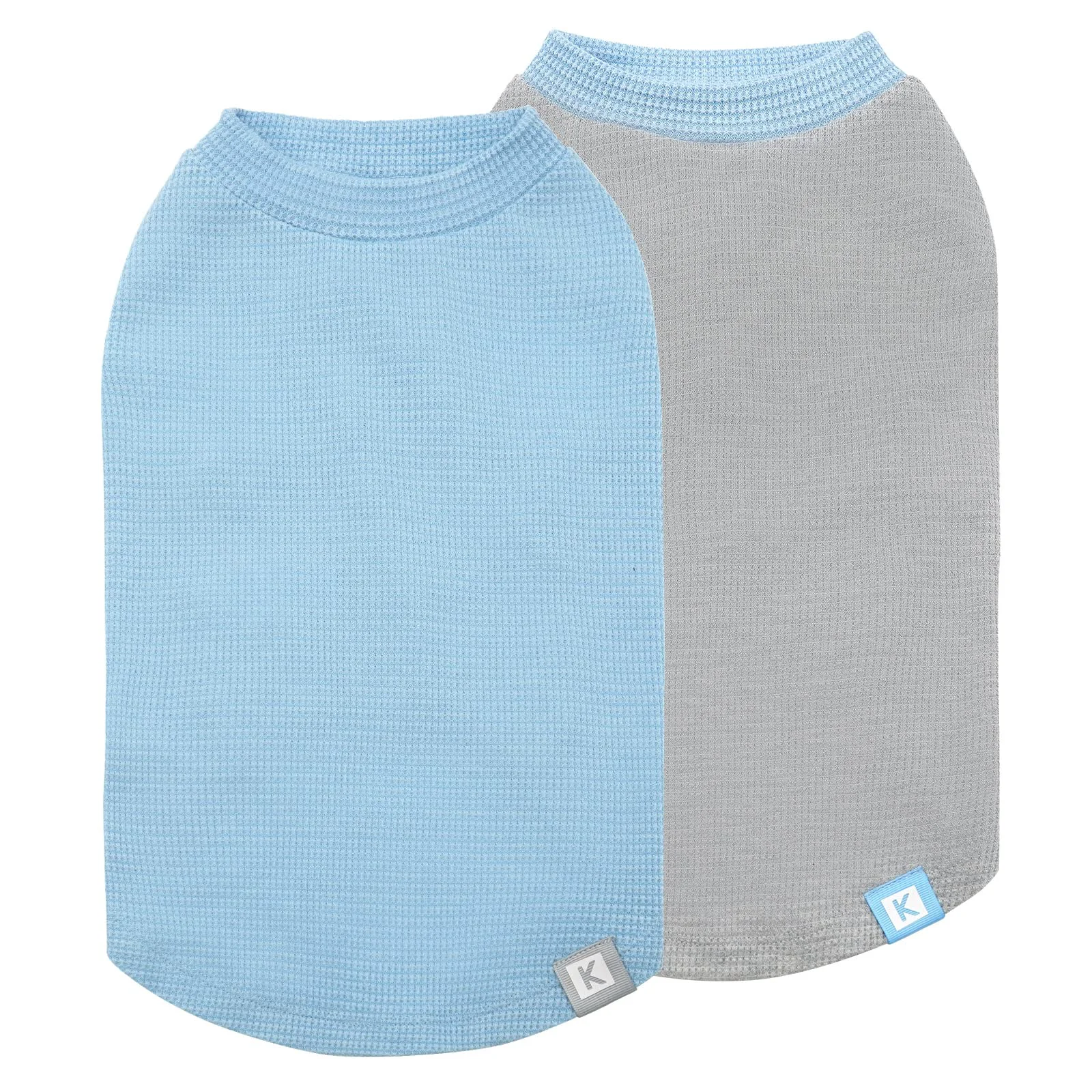 Genuine KYEESE 2Pack Waffle Dog Shirts for Small Dogs – Lightweight Sleeveless Tees Blue Gray Effective