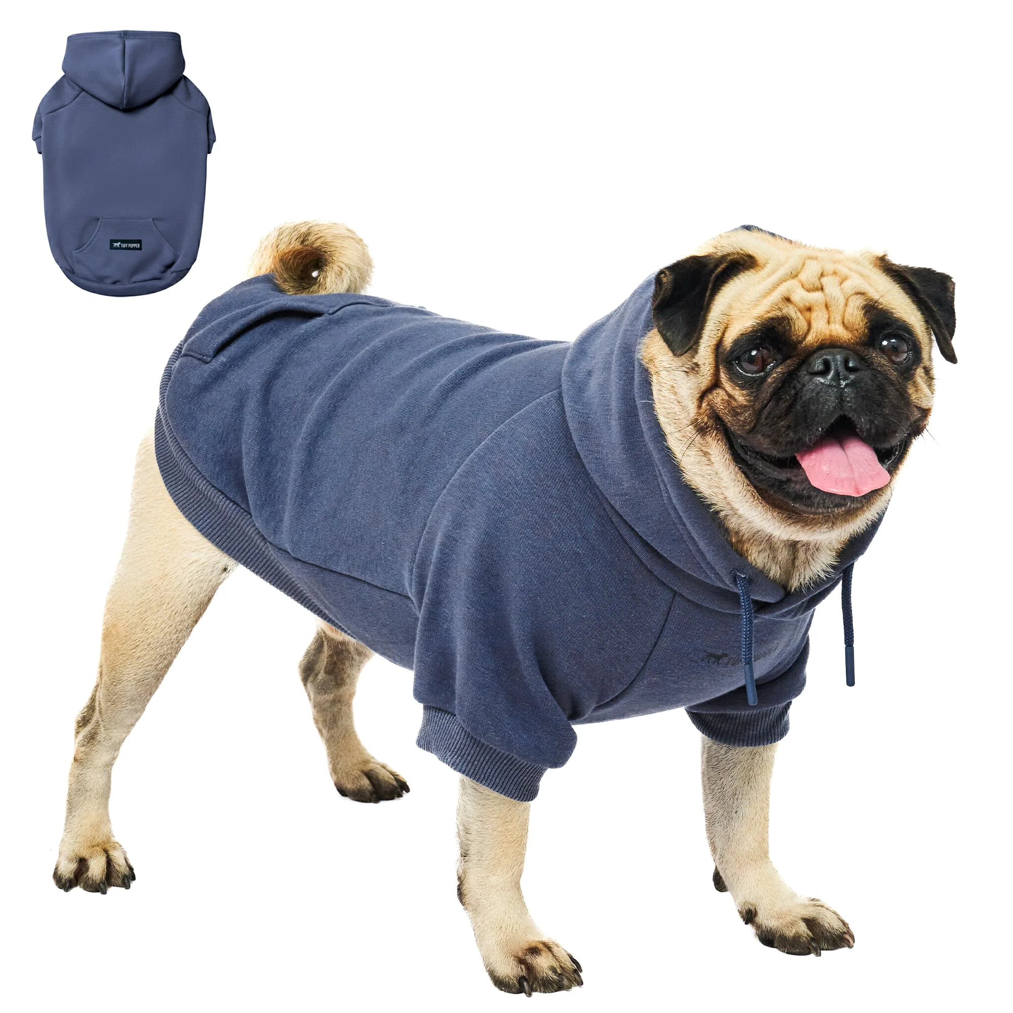 Functional Tuff Pupper Dog Hoodie - Warm Insulated Comfort for All Breeds Blue M Trendy
