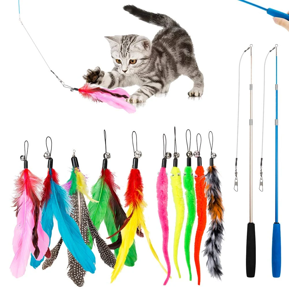 Fine Crafted JIARON Cat Toys Interactive Feather Toy. Chosen for quality fits naturally into modern pet homes. Long-Lasting