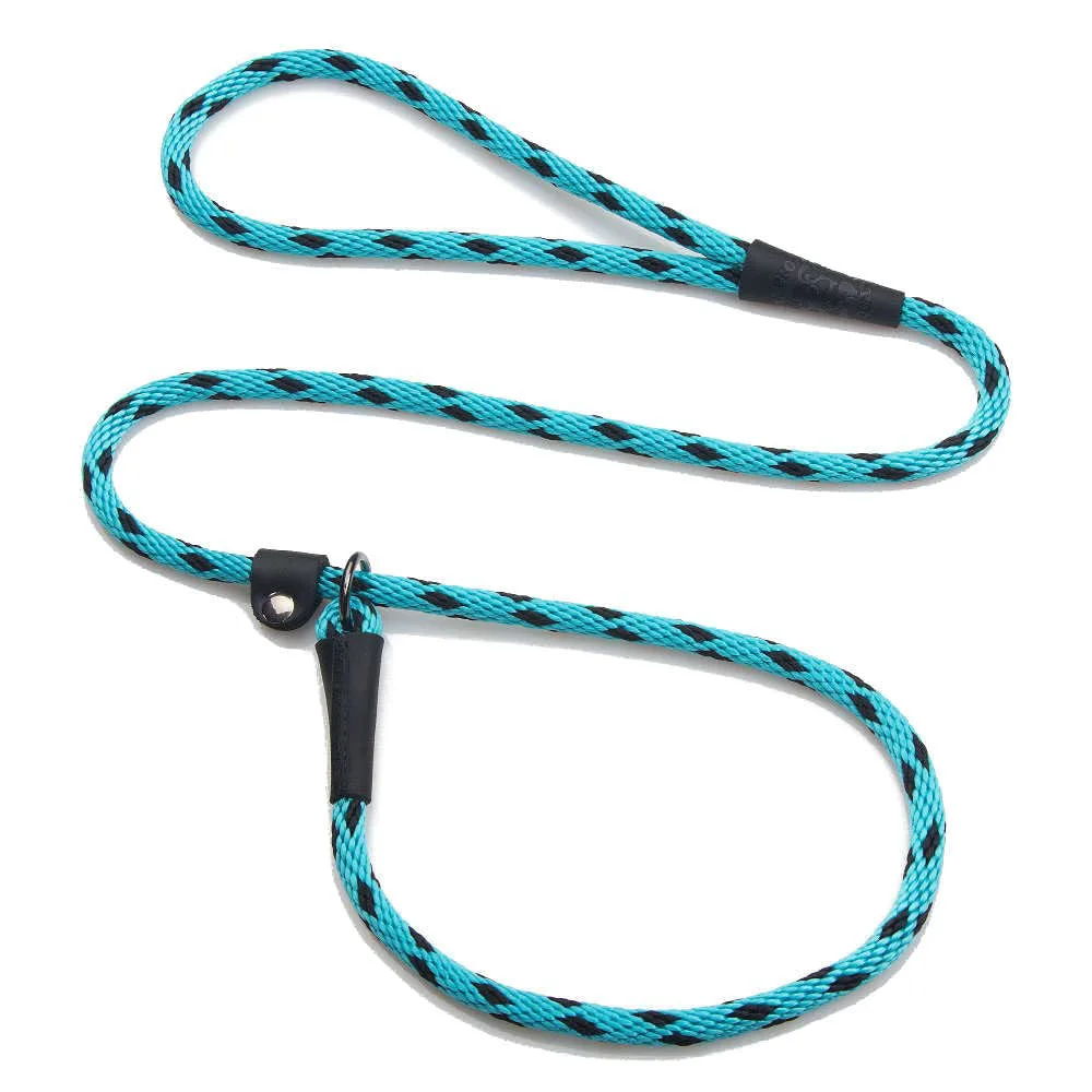 Reusable Mendota Pet Slip Leash - 3 8 in x 6 ft Slip Leash Collar Combo - USA Made - Black Ice Turquoise Trusted
