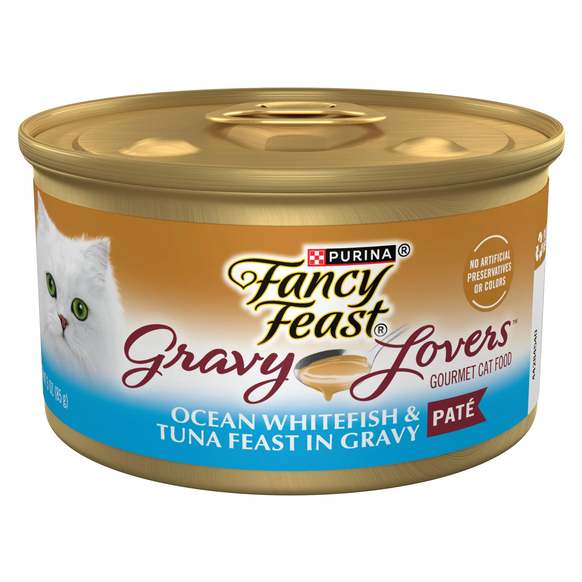 Smooth Fancy Feast Gravy Lovers Ocean Whitefish Tuna Pate in Gravy — 24x3oz Cans Versatile