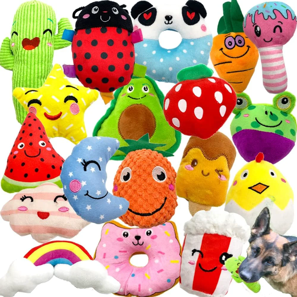 Environmentally Friendly Jalousie 18-Pack Dog Squeaky Toys — Plush Puppy Chew Set for Small Medium Dogs Bulk Dependable