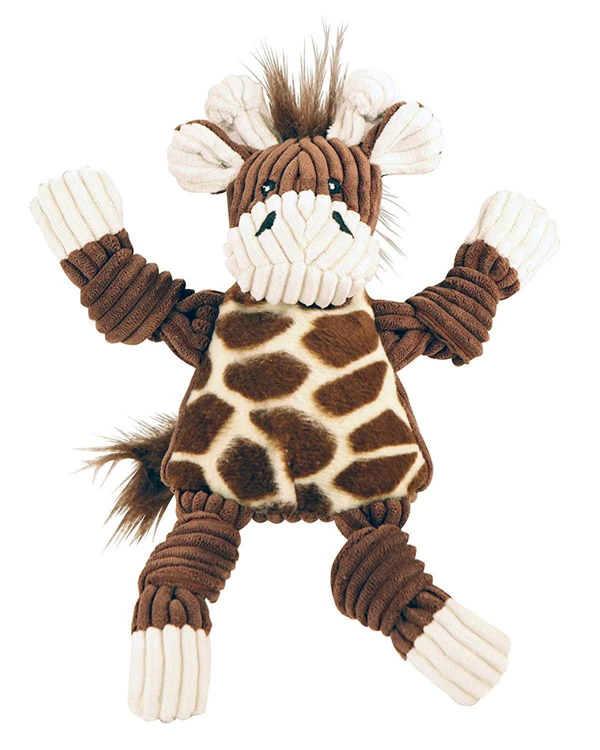Safe HuggleHounds Knottie Giraffe Plush Dog Toy Durable Squeaky Plush for All Dogs Lightweight