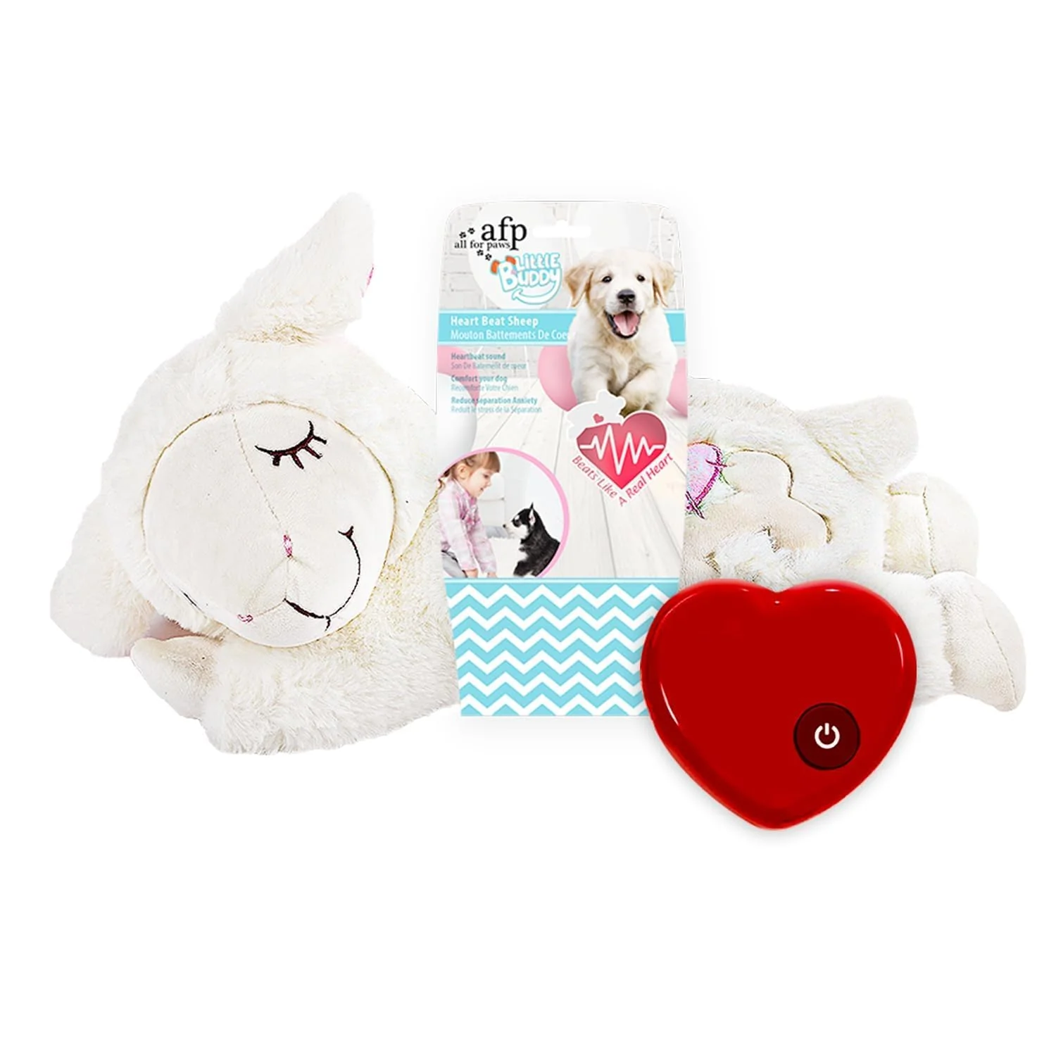 Eco-Friendly ALL FOR PAWS Heartbeat Dog Toy for Puppy - Anxiety Relief Sleep Aid Reusable
