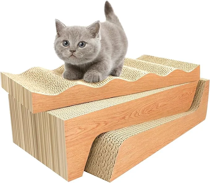 Outstanding Cat Scratch Pad with Catnip 3 Packs Corrugated Cardboards Cat Scratcher Pads Refined