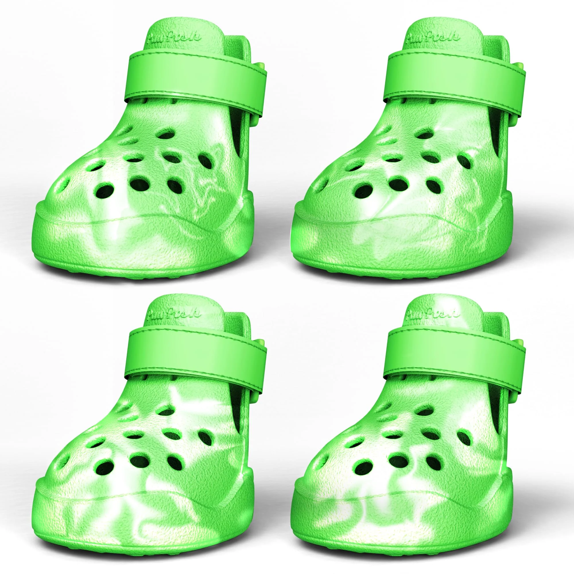 Optimized PawPosh Dog Shoes - Non-Slip Waterproof Clog Booties Green Marble Size 7 Breathable