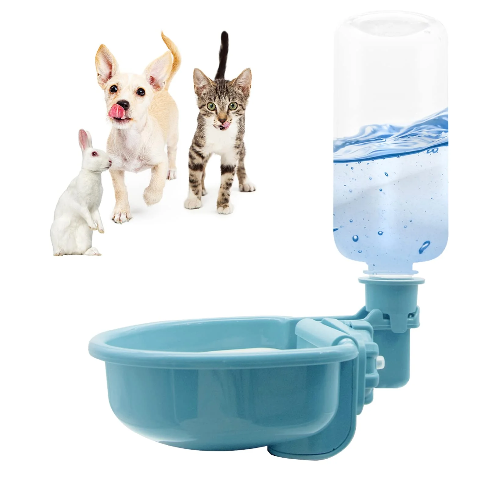 Original Design Vannon 16oz Pet Water Bottle – Gravity Dispenser for Small Pets BPA Blue Prestigious