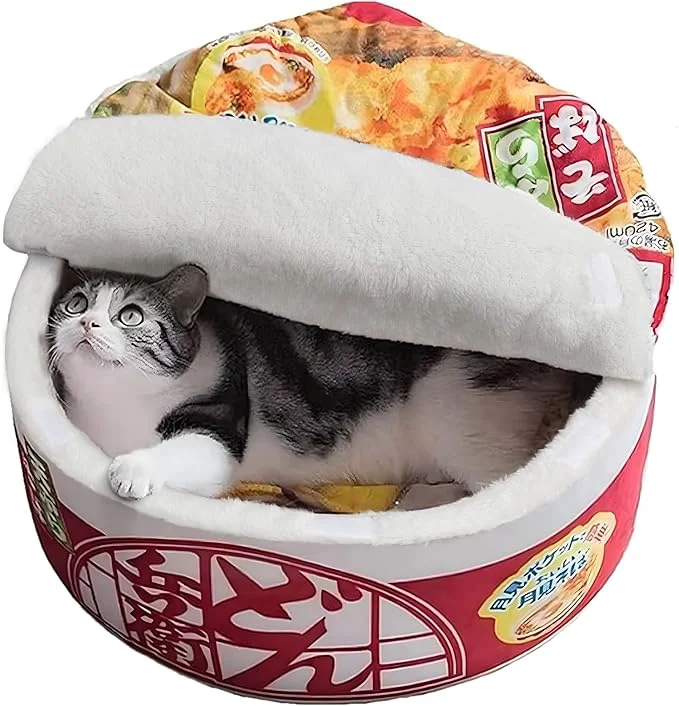 Innovative 寵幸 Ramen Noodle Dog Cat Bed Keep Warm and Super Soft Creative Pet Nest Responsible