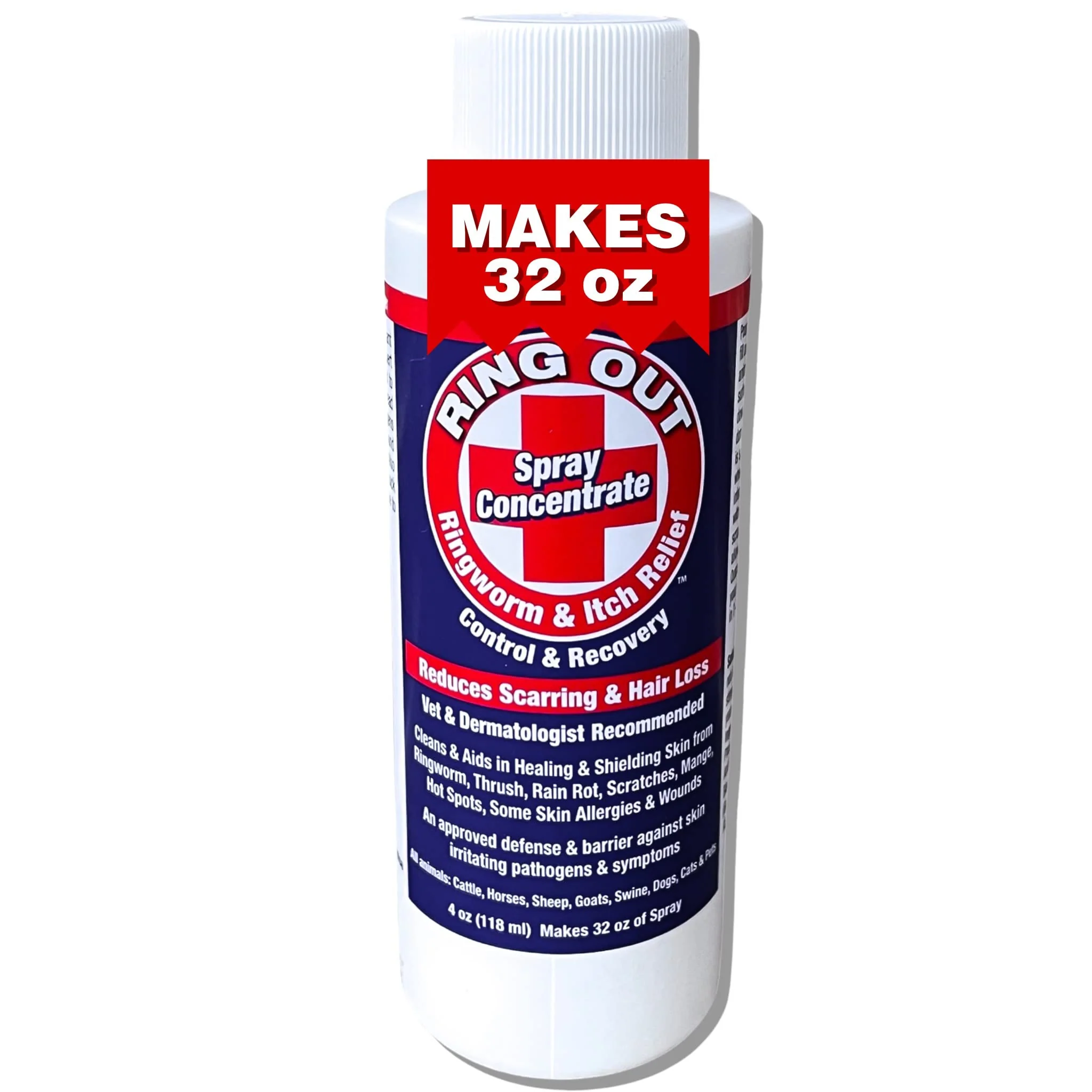 Powerful Ring Out - All-Natural Ringworm Help for Cats Dogs Sheep Goats Cattle Horses 32 oz Spray Fine Crafted