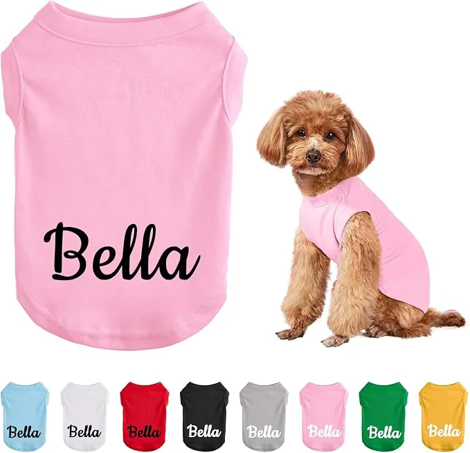 Quality Custom Dog T-Shirts with Name Breathable Personalized Print or Embroidered Elegant
