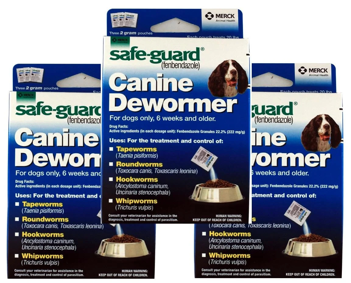 Easy-to-Use SAFE-GUARD Canine Dewormer for Dogs 6 Weeks Broad-Spectrum 9-Pouch Pack Innovative