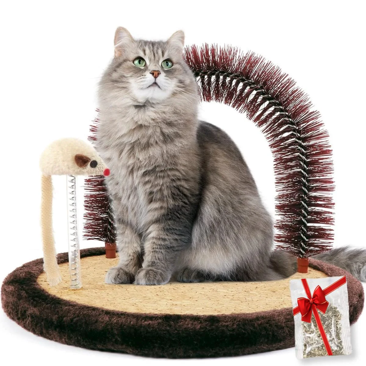 Proven Happi N Pets Cat Self Groomer — Arch Brush Heavy Wood Base Toy Authentic