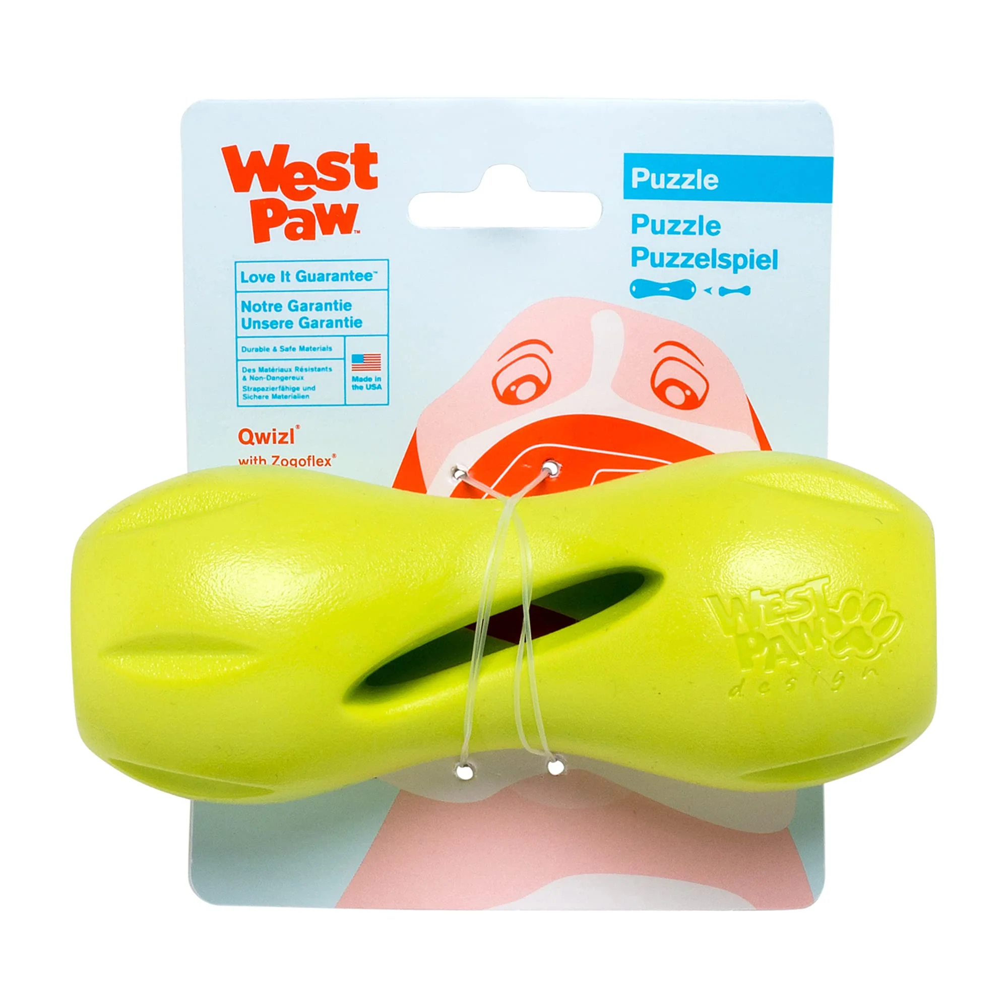 High-End West Paw Zogoflex Qwizl Interactive Treat-Dispensing Toy – Granny Smith Small Prestigious