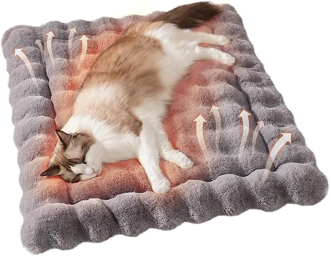 Elegant Self-Warming Cat Bed Plush Faux Fur Pet Bed Mat Exceptional