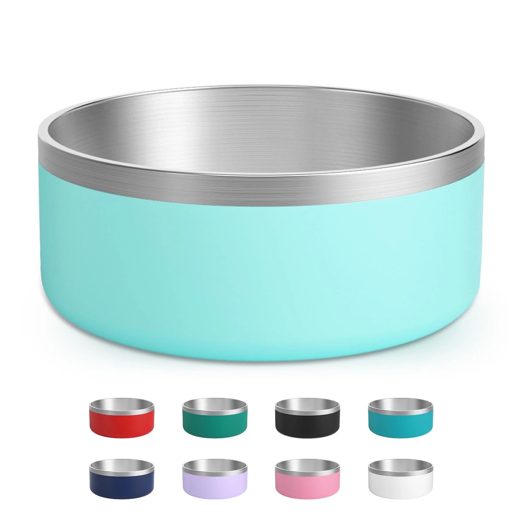 Stylish LIHOOOOM Stainless Steel Dog Bowl - Insulated Non-Slip Easy Clean MintGreen 40oz for Large Dogs Powerful