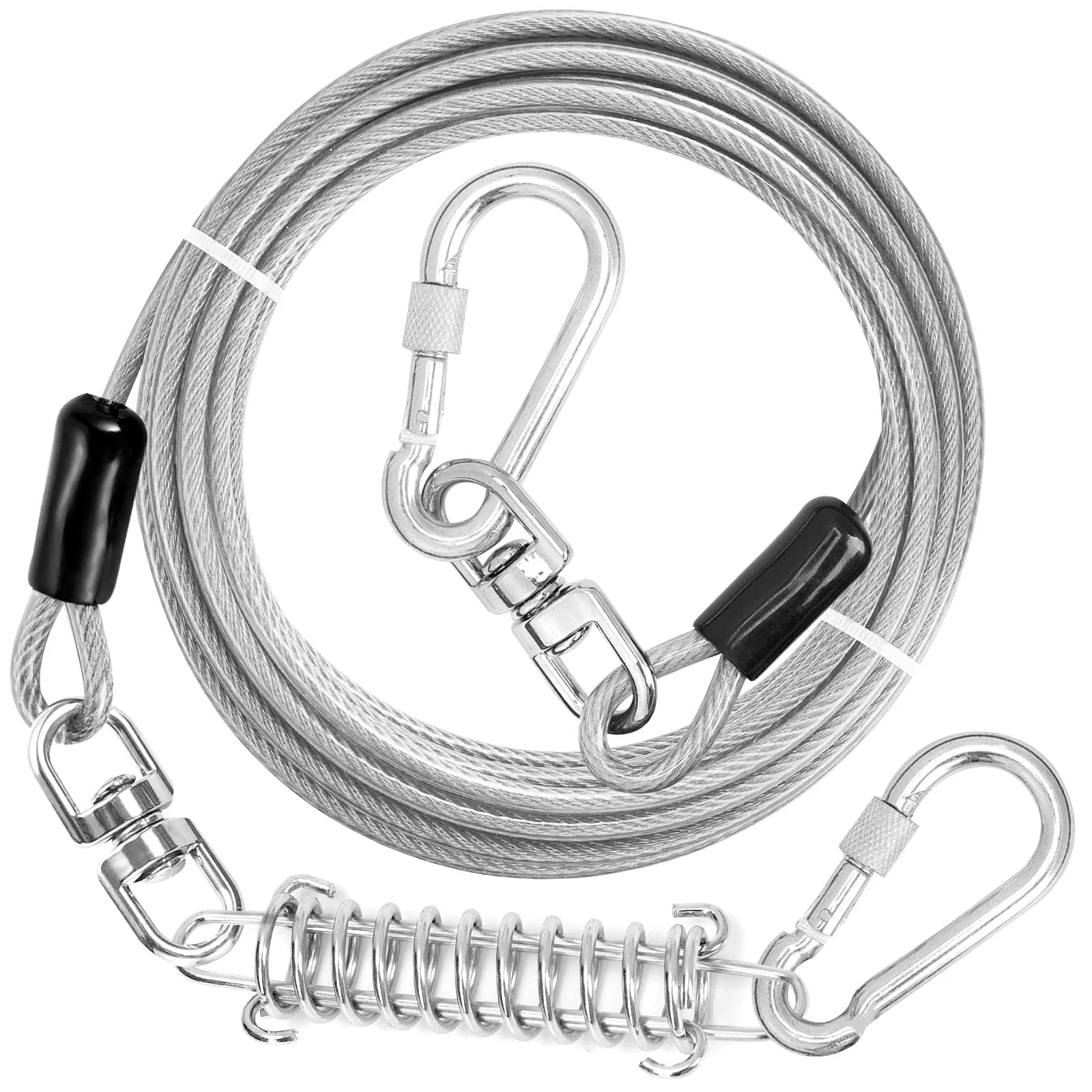 Eco-Friendly Jenico Dog Tie Out Cable — Heavy-Duty 5mm Steel 10–150 ft 500 lb Capacity Carefully Designed
