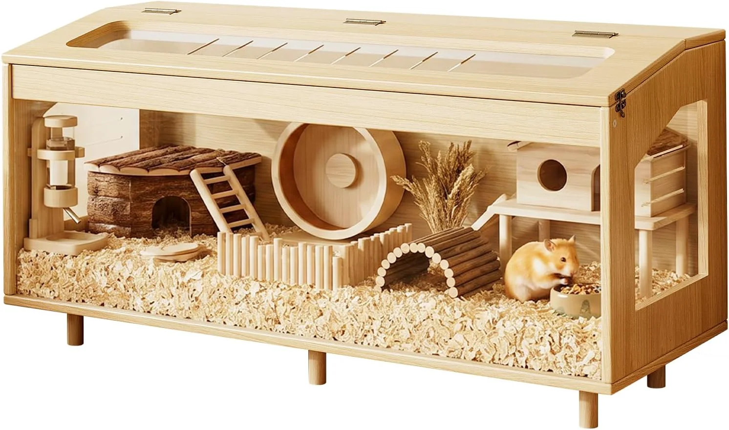 Fine Wooden Hamster Cage 39.4 Large Small Animal Cage with 19.7 Tall Certified