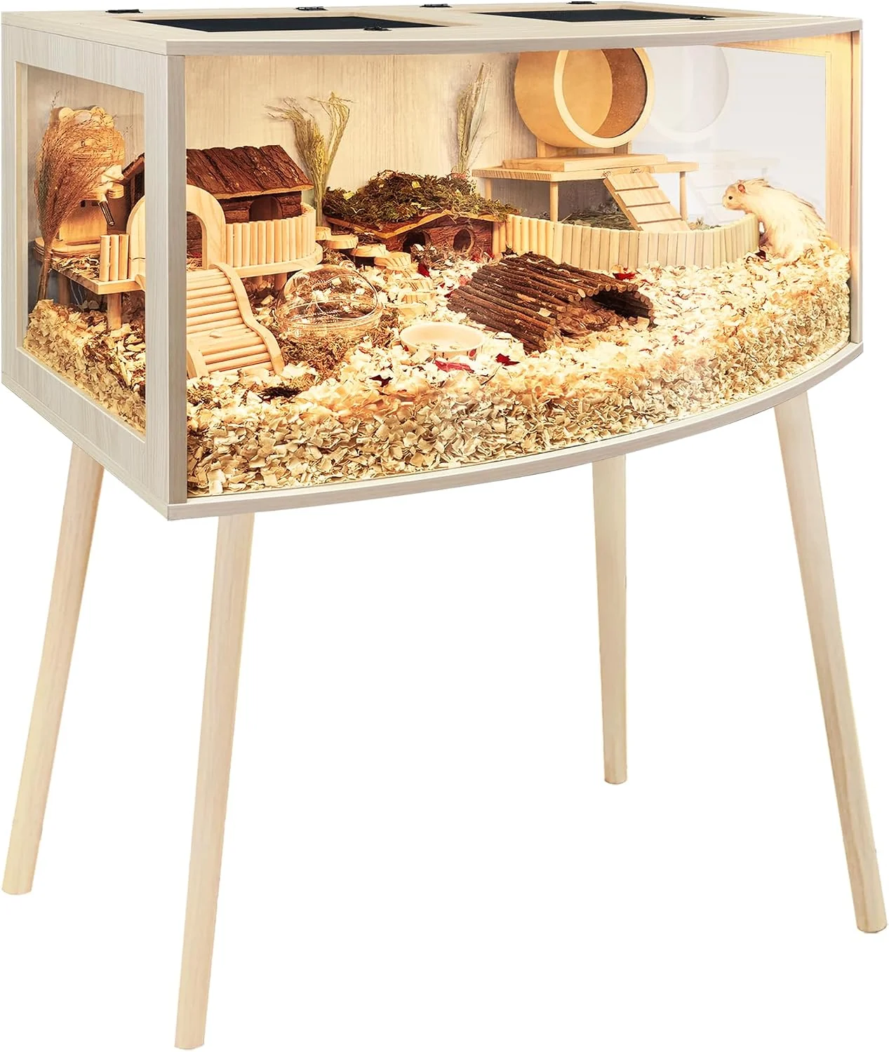 Quality Prolee Wooden Hamster Cage with Stand Curved Design Original