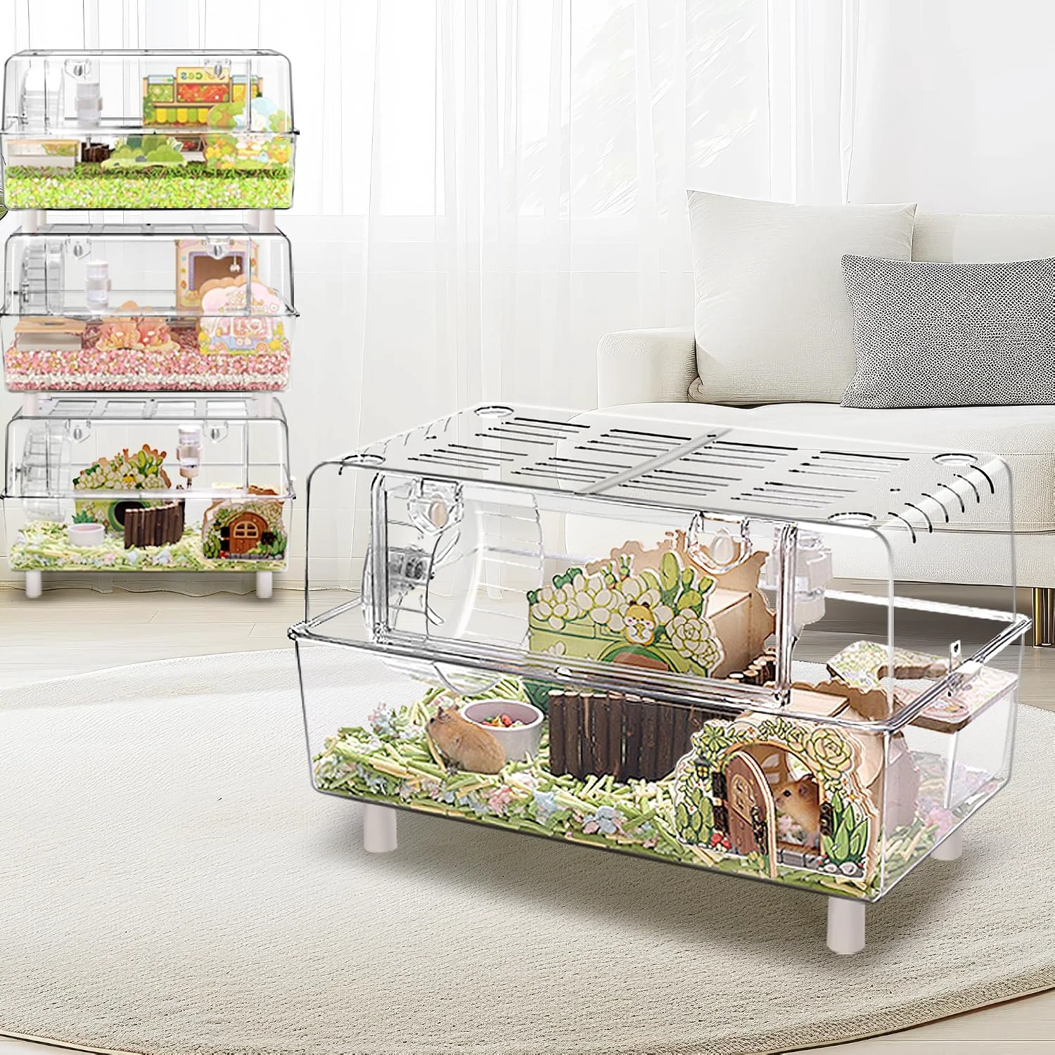 Refined Acrylic Hamster Cage with All Accessories Dwarf Hamster Cage with Fast