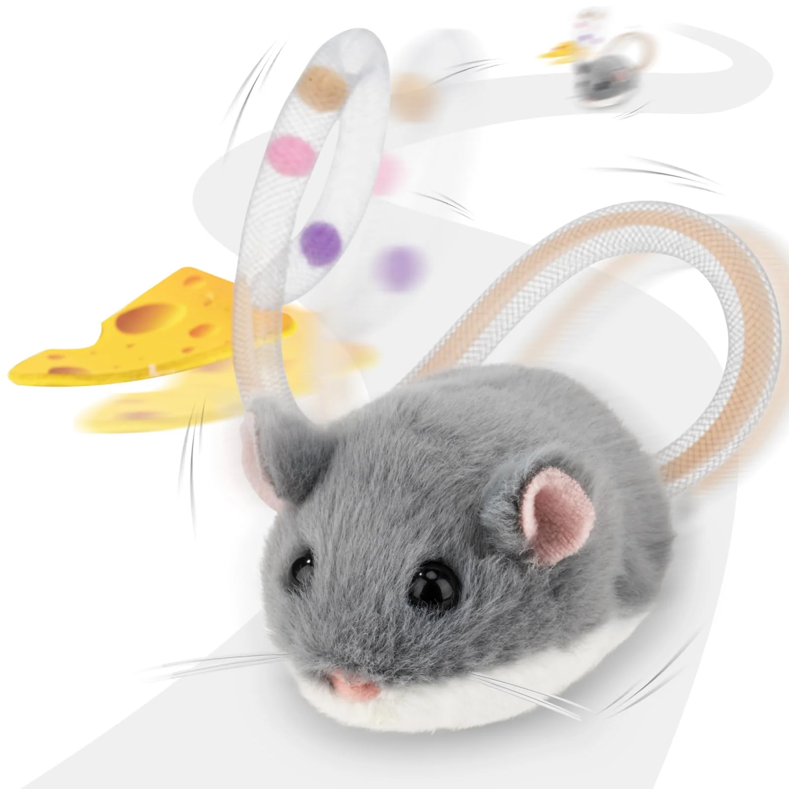 Lightweight Migipaws MigiMouse Cat Toy – 360° Rolling Wiggling Tail istic Squeak Recyclable