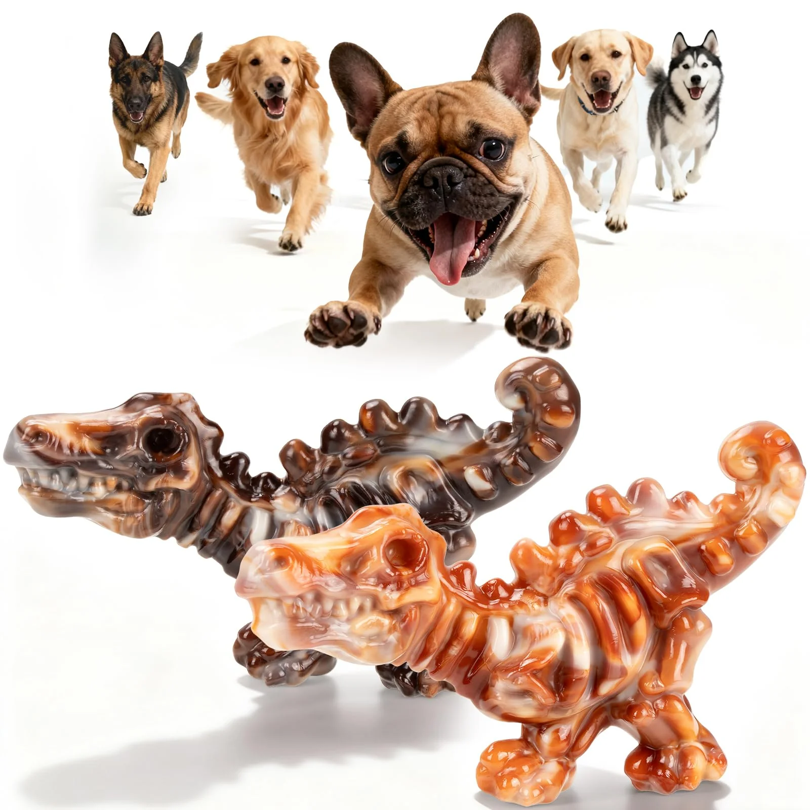 Recyclable ChienBox Indestructible Dog Toys for Aggressive Chewers – Bacon Flavor 2 Pack Exclusive