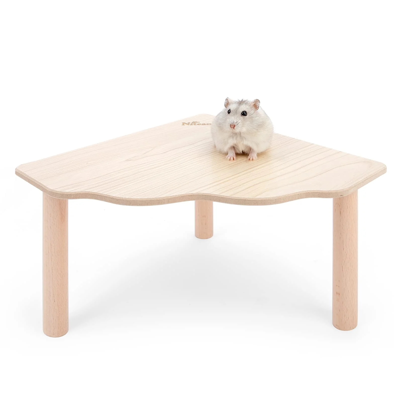 Modern Niteangel Hamster Play Wooden Platform – Triangle Burlywood 9x9in 5.9'' Height High-Grade