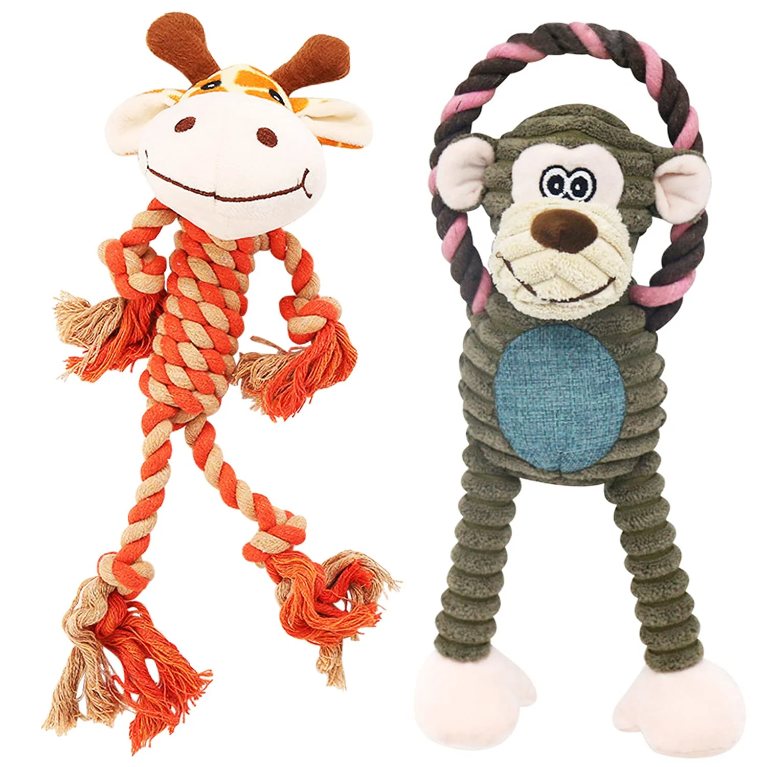 Effective HUGEME Rope Dog Toys — Tug of War Squeaky Plush Interactive Chews for All Dogs Trendy