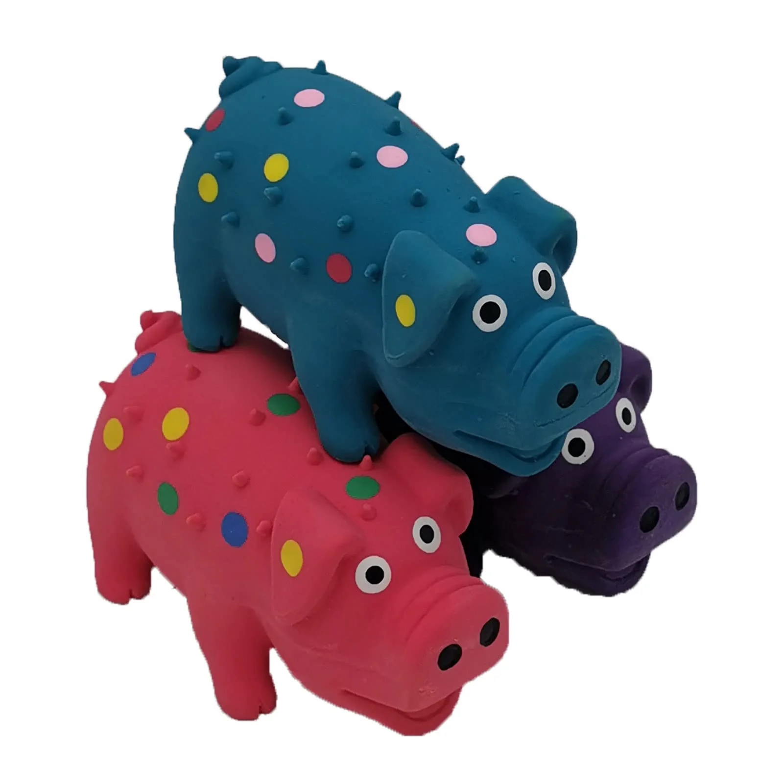 Effective Hoiasem 3 Pack 4-Inch Mini Latex Dog Squeaky Toys – Goblet Pig for Mimi Small Dogs Consistent