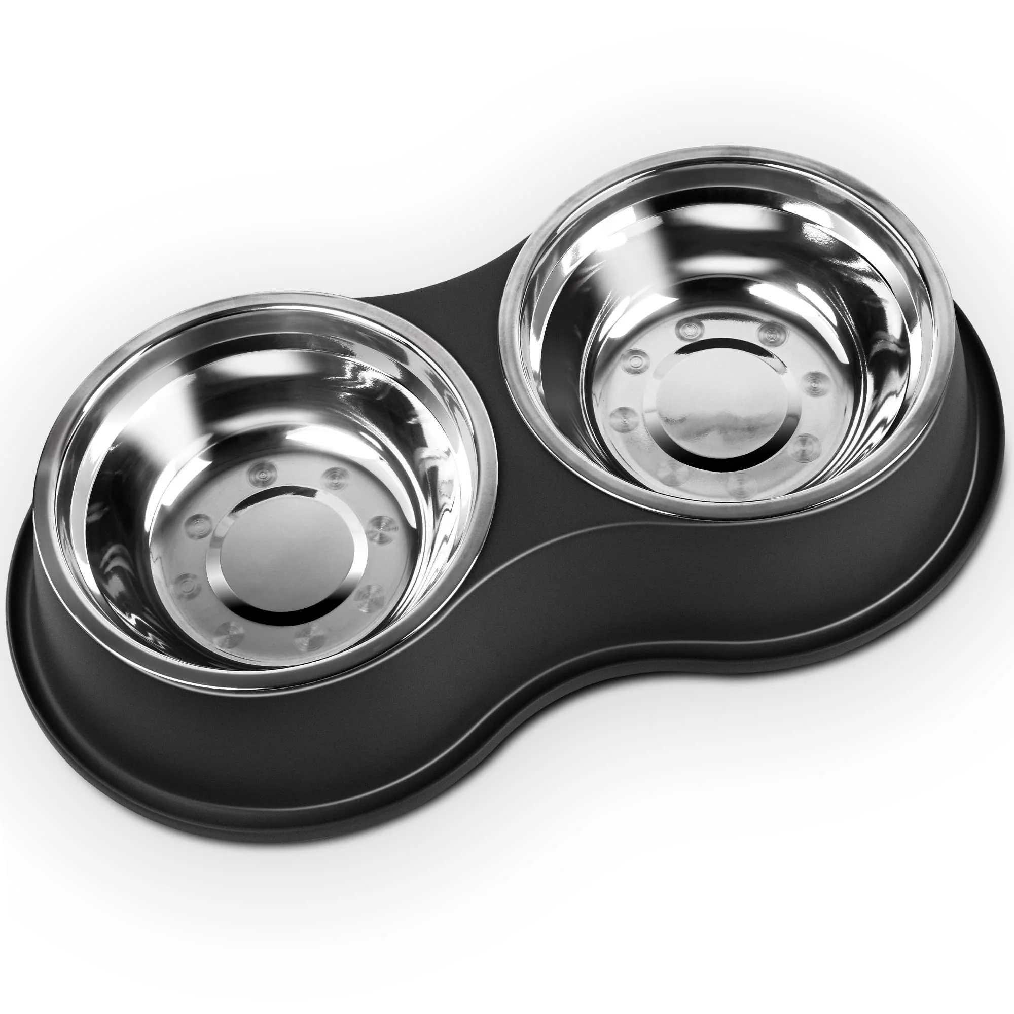 Lightweight EpetsLove Large Double Dog Bowls – Stainless Steel Non-Slip Raised Feeding Station Genuine