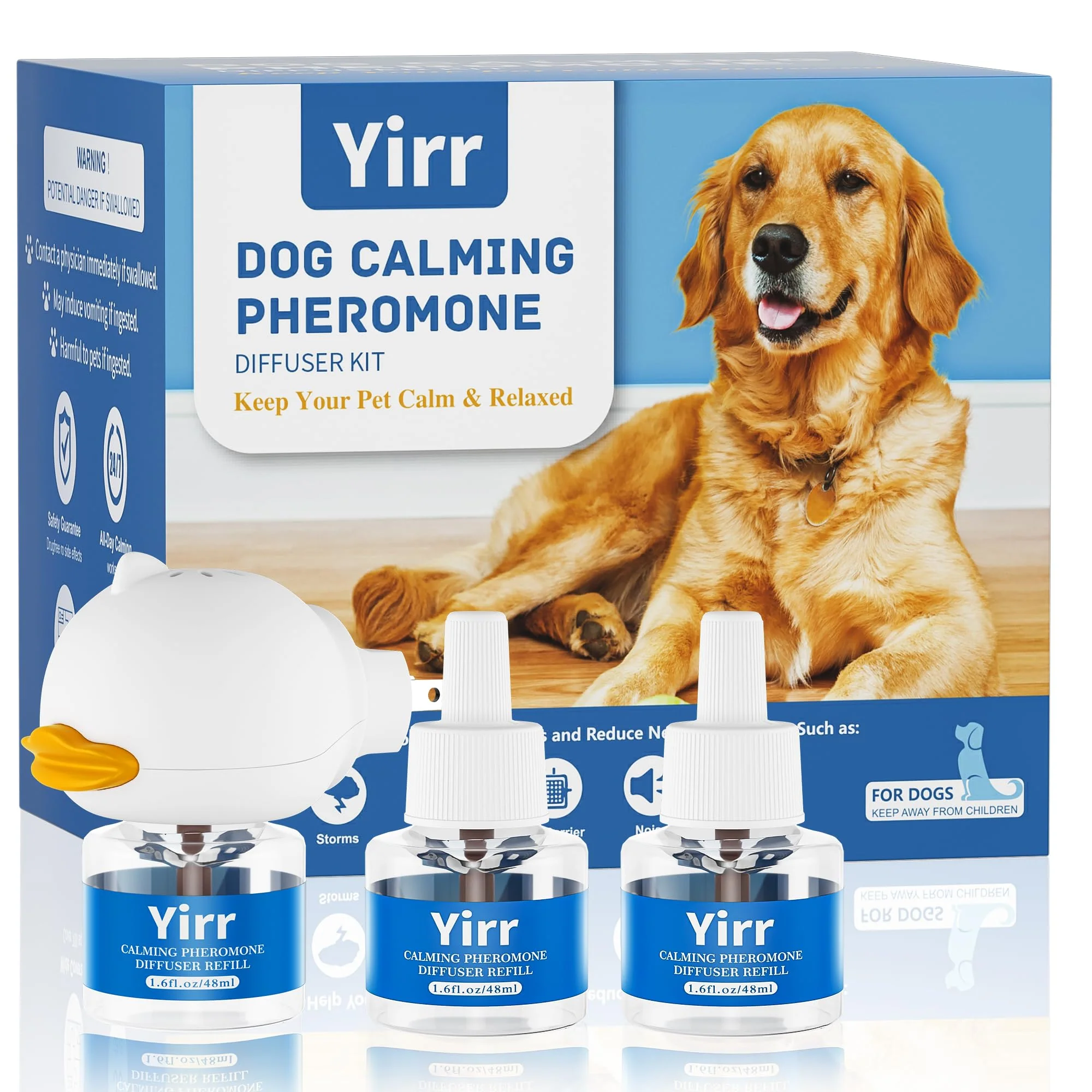 Contemporary Yirr Dog Calming Diffuser — 4-in-1 Pheromone Relief for Stress Barking Responsible
