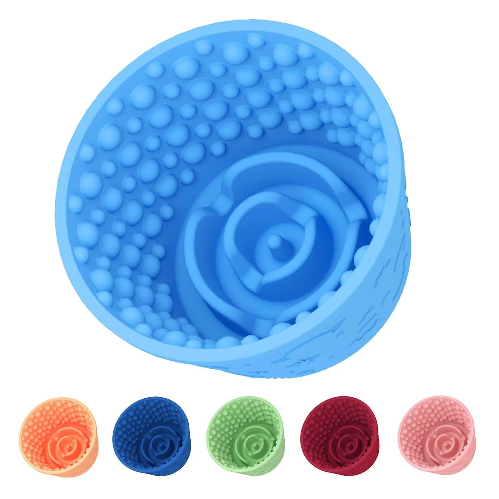 Green ZOURYNUA Dog Slow Feeder Lick Bowl – Non-Slip Treat Dispenser BPA- Silicone 1.6 Cup Light Blue Crafted