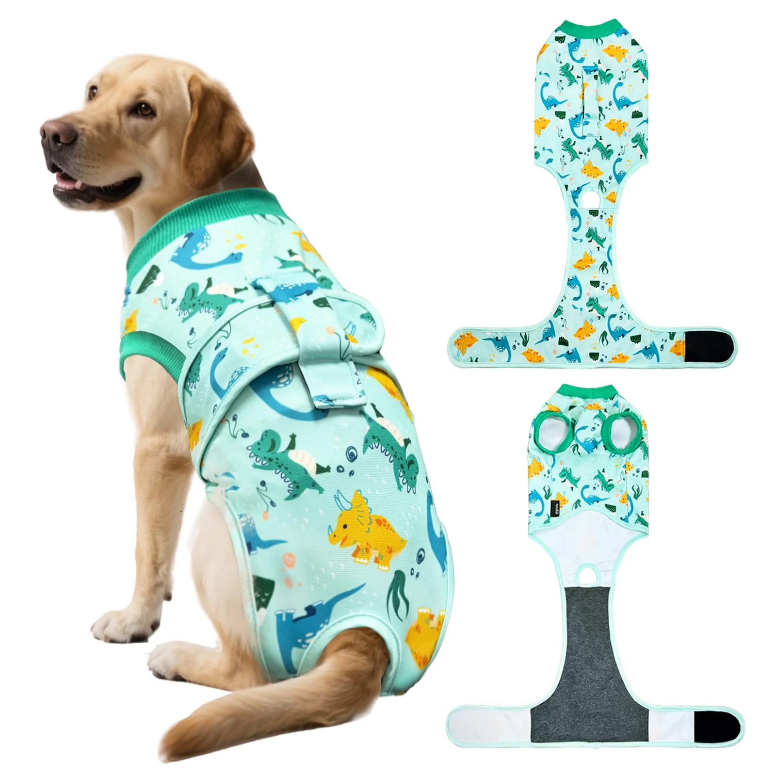 Crafted KAROKU Recovery Suit for Dogs and Cats – Soft Surgical Recovery Shirt Green X-Small Original