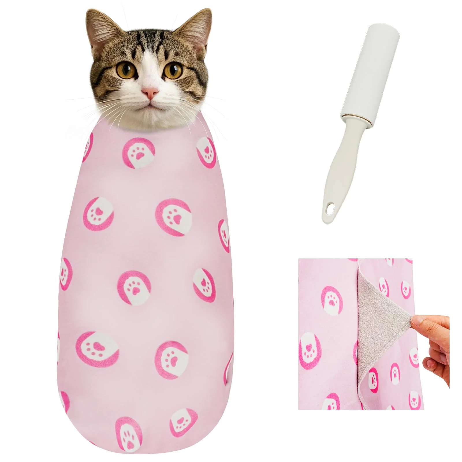 Elite Supet Cat Wrap for Nail Trimming Grooming — Self-Adhesive Calming Swaddle Lightweight