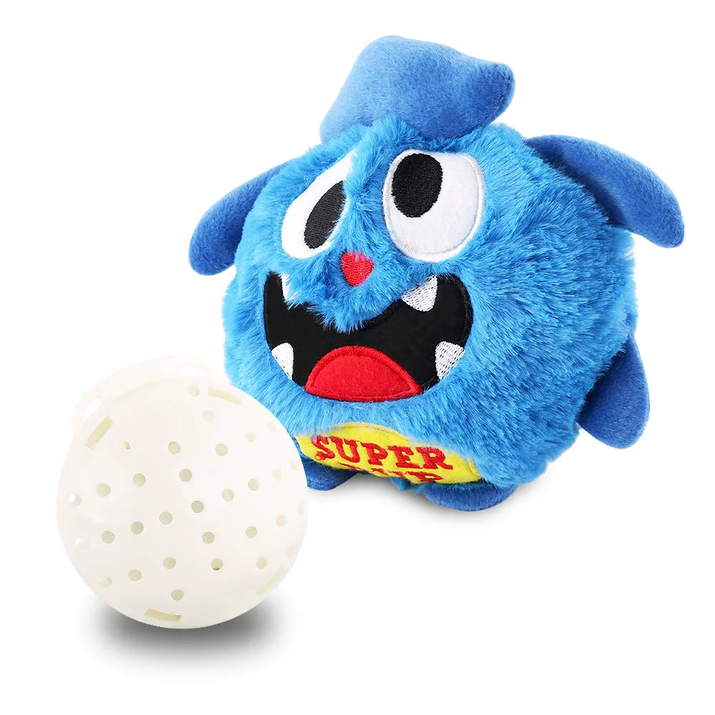 Sustainable Petbobi Upgrade Dog Toy Interactive Monster Plush Ball with Auto-Bounce Squeak Shake Elite