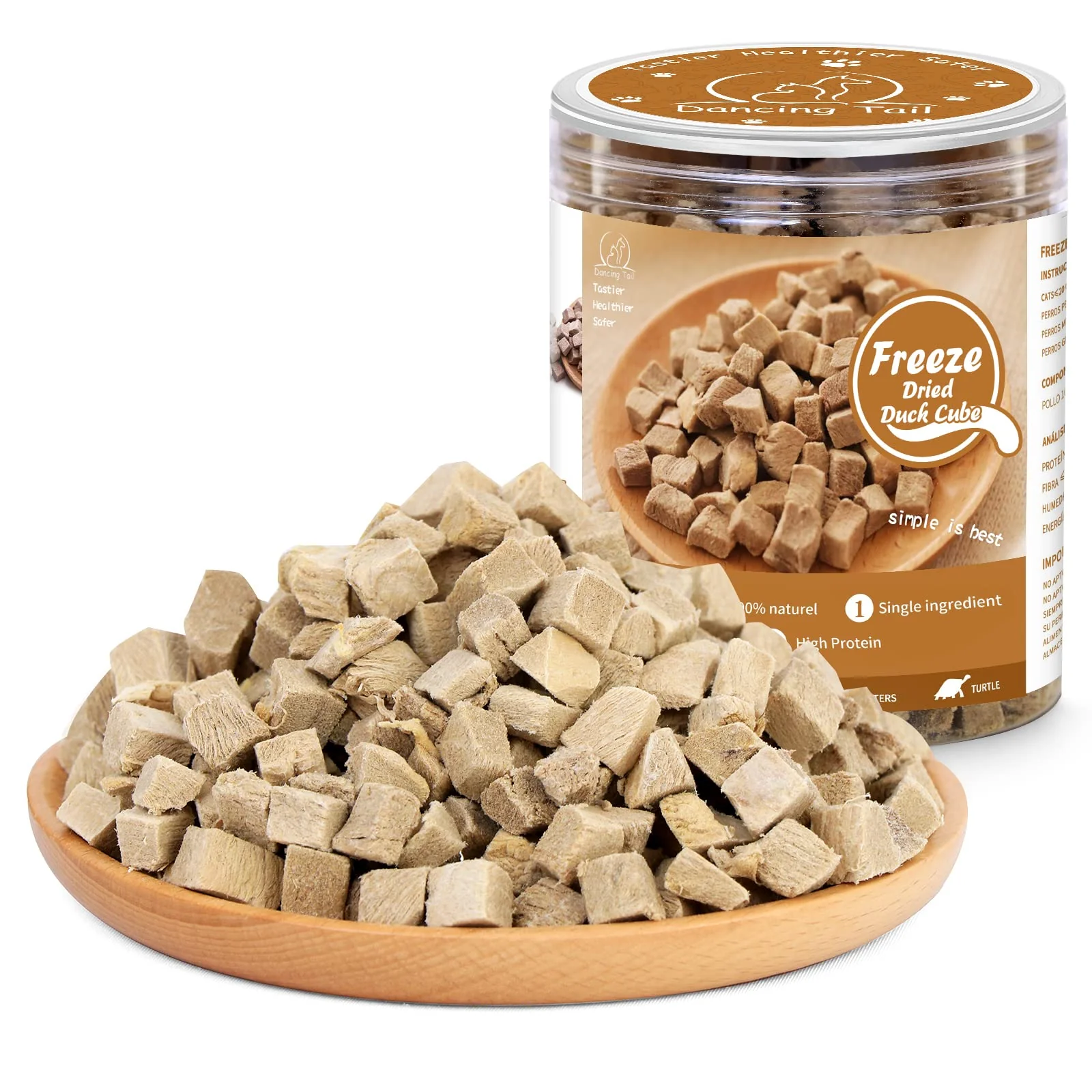 Prestigious Dancing Tail ze-Dried Duck Cube Treats – Limited-Ingredient Weight Control for Small Dogs Cats 4.6 oz Superior
