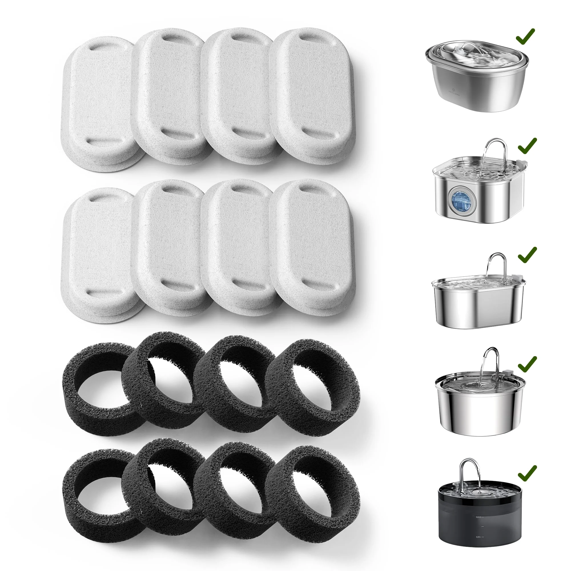 Quality PETLIBRO 8-Pack Filters for Stainless Steel Cat Water Fountain PLWF003 PLWF006 – 4 Months Supply Soft