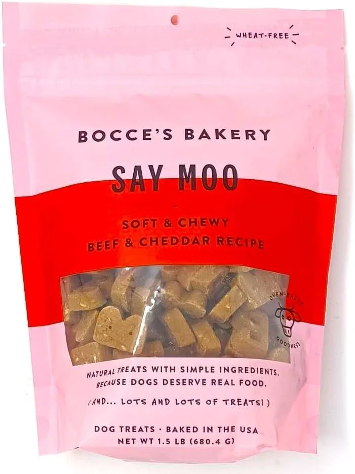 Functional Say Moo Dog Treats – Bocce's Bakery Beef Cheddar Soft Chewy 1.5 lb Exclusive