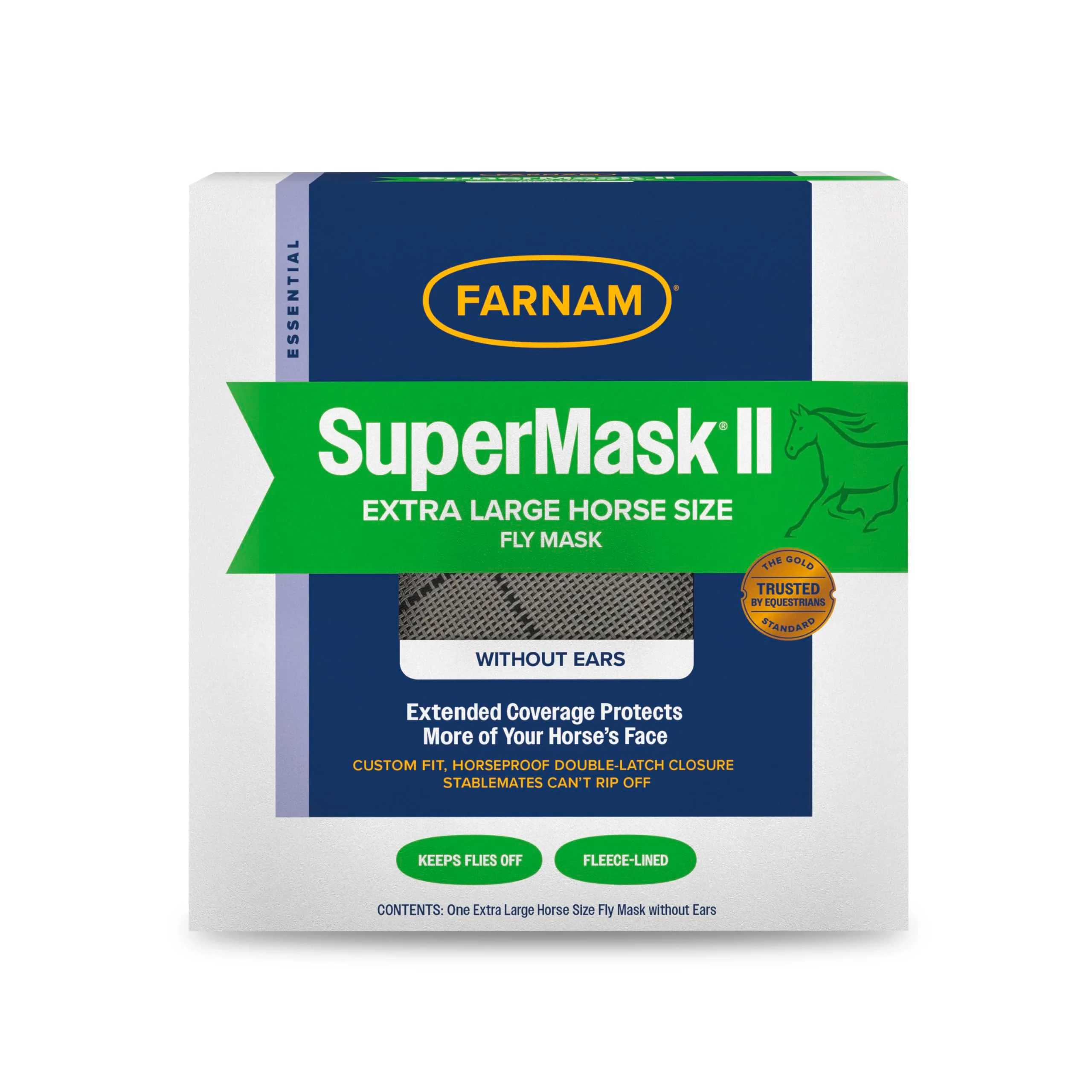 Fashionable Farnam SuperMask II Horse Fly Mask Without Ears – Extended Coverage XL Elegant