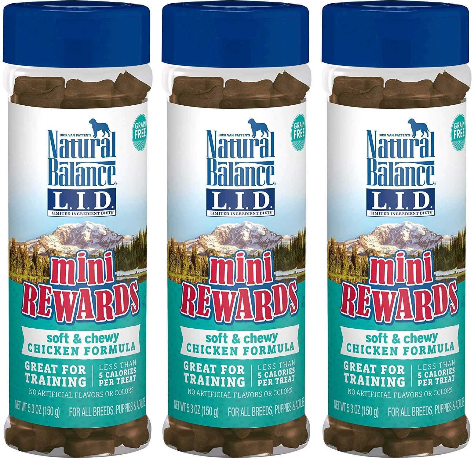 Relaxed Natural Balance Mini Rewards Chicken Grain- Soft Chewy Dog Treats – 3-Pack 5.3 oz each Next-Generation