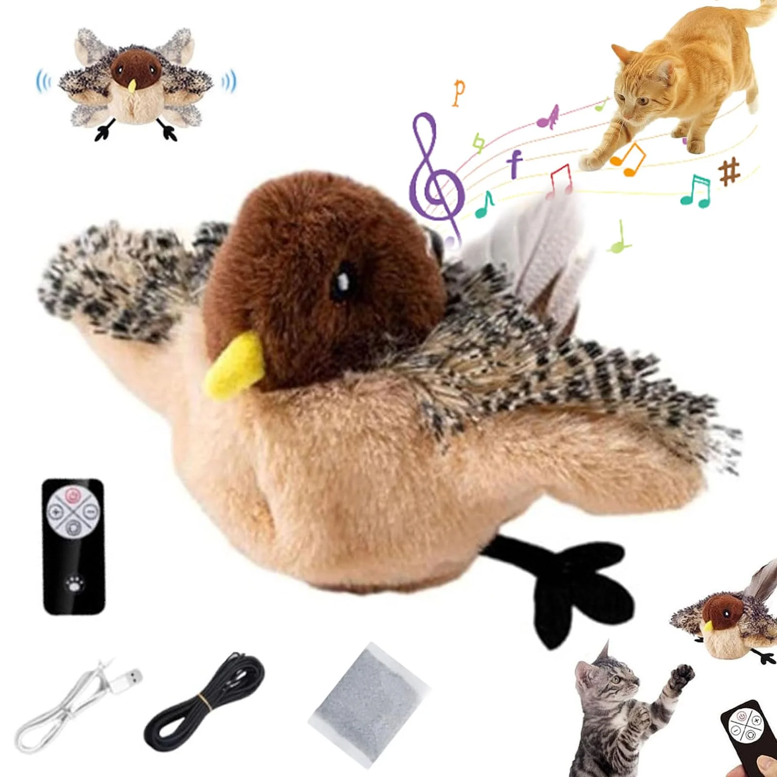 Refined Bail Conti Flying Bird Cat Toy – Interactive Flappy Bird with Catnip Top-Quality