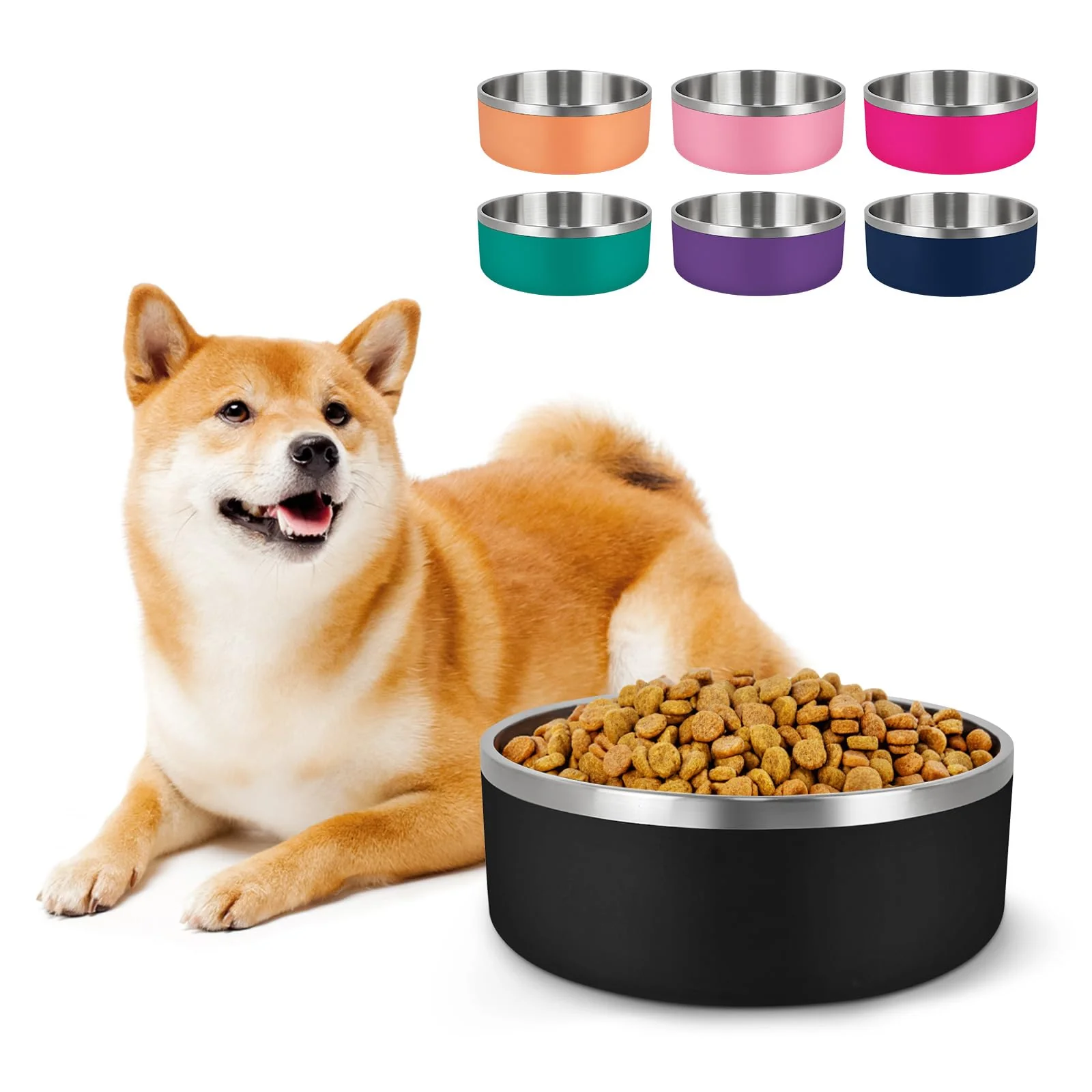 Proven LIHONG Stainless Steel Dog Bowl 40oz – Non-Slip Insulated Rustproof Elegant