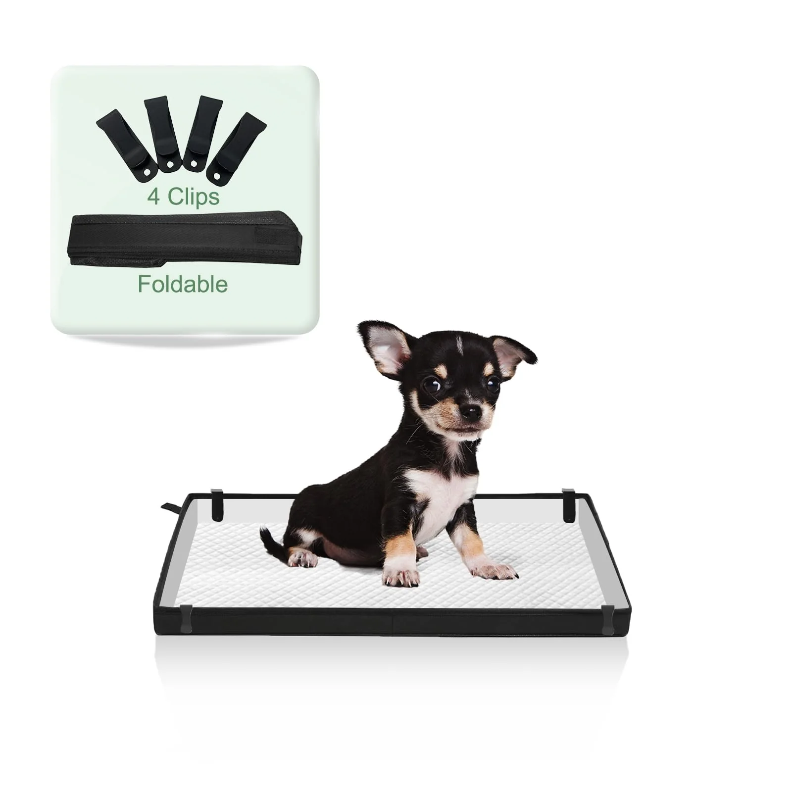 First-Class HQ4US 4LEGS Small Portable Dog Pee Pad Holder for Travel — Foldable 23x15 Waterproof Litter Box Proven