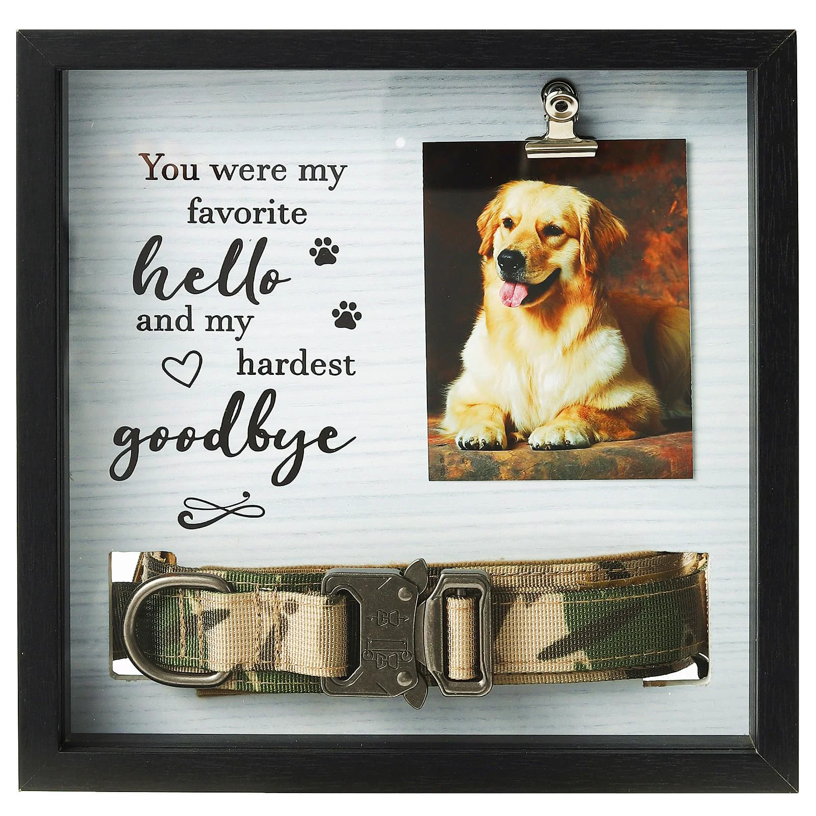 Smooth Ettonsun Pet Memorial Frame with Dust-Proof Cover — Dog Cat Remembrance Gift with Collar Holder Official