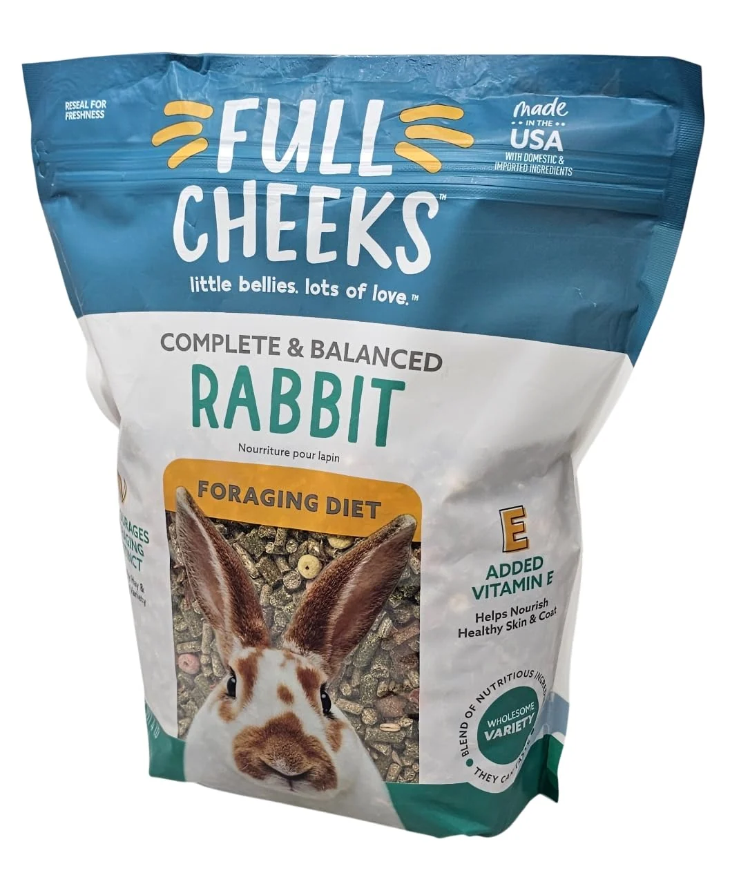 Recyclable Full Cheeks Rabbit Foraging Diet Pellets — 4 Pounds Enrichment for Rabbits Versatile