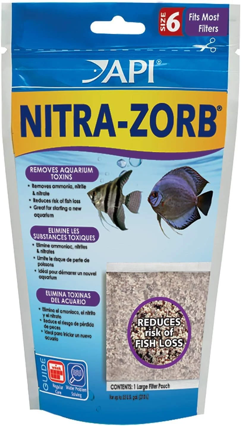Original Design API NITRA-ZORB POUCH Size 6 Two-Pack Aquarium Filtration Pouches for Freshwater Canisters Clean