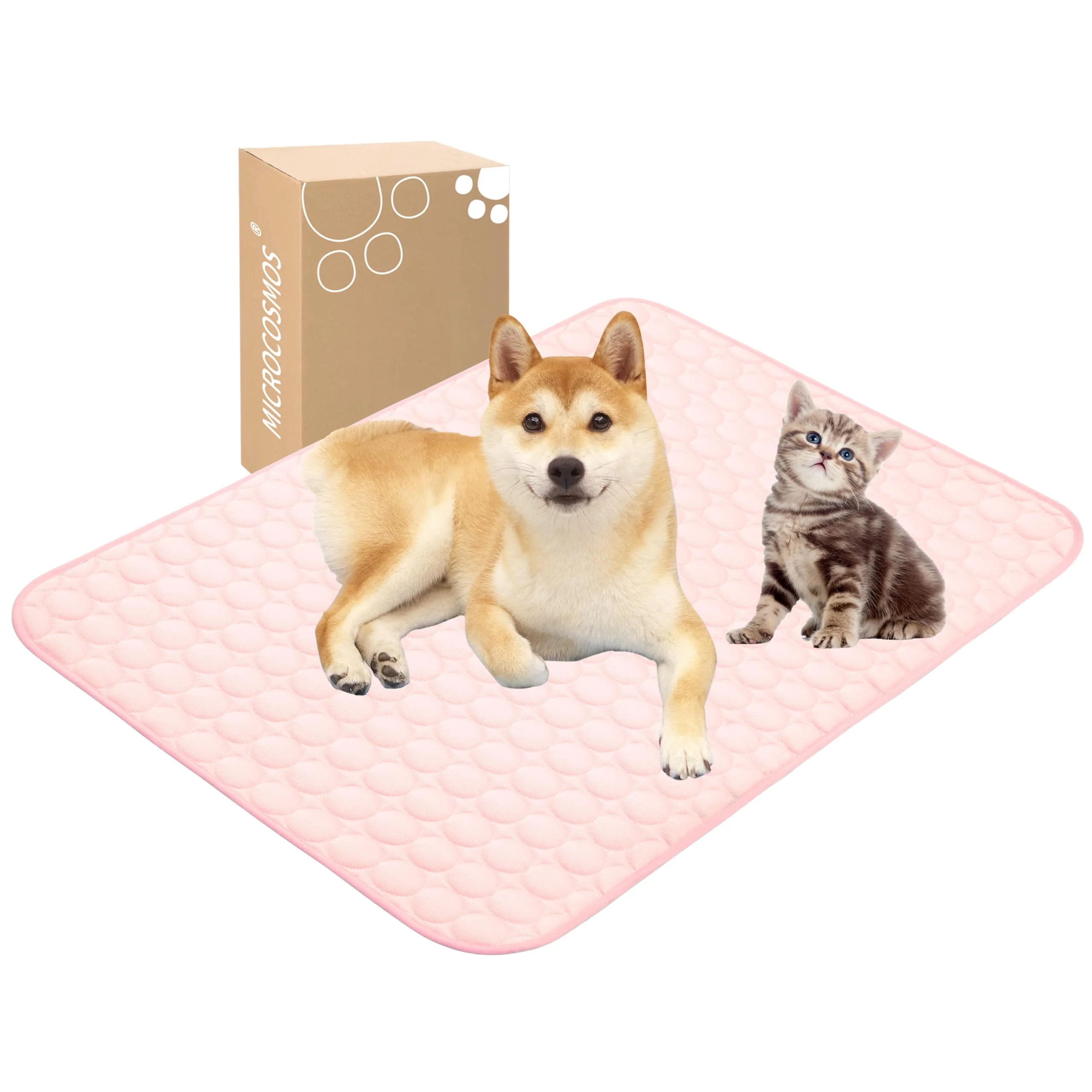 Minimalist MICROCOSMOS Summer Cooling Mat Sleeping Pad – Water Absorption Top Safe Materials Easy Carry EZ Clean Pink 40 x 28 Functional