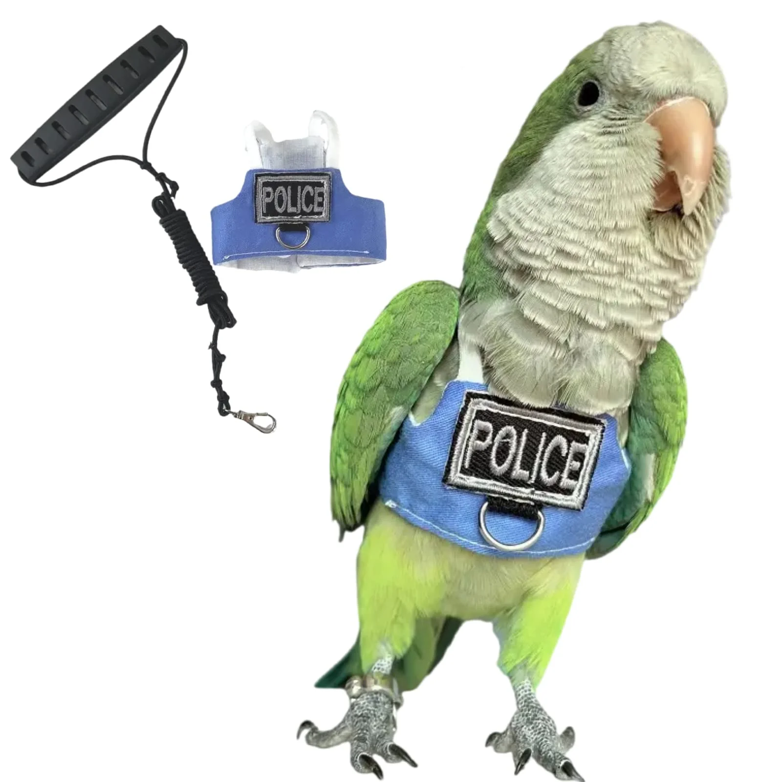 Fashionable Barn Eleven Bird Flight Harness Vest with Leash for Parrots - Green Quaker Enhanced