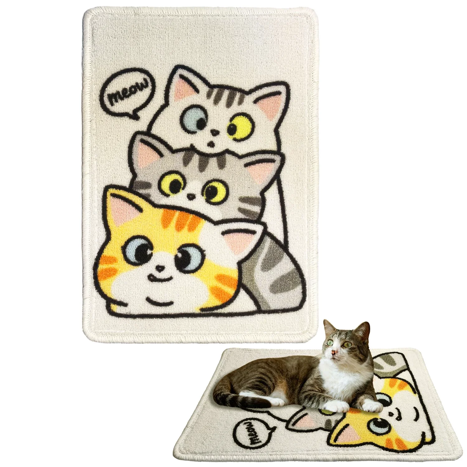 Exceptional Bigpomelos 3-in-1 Cat Scratching Mat Sleeping Pad — 19.69x13.78 in Wall Floor Adhesive Premium Material