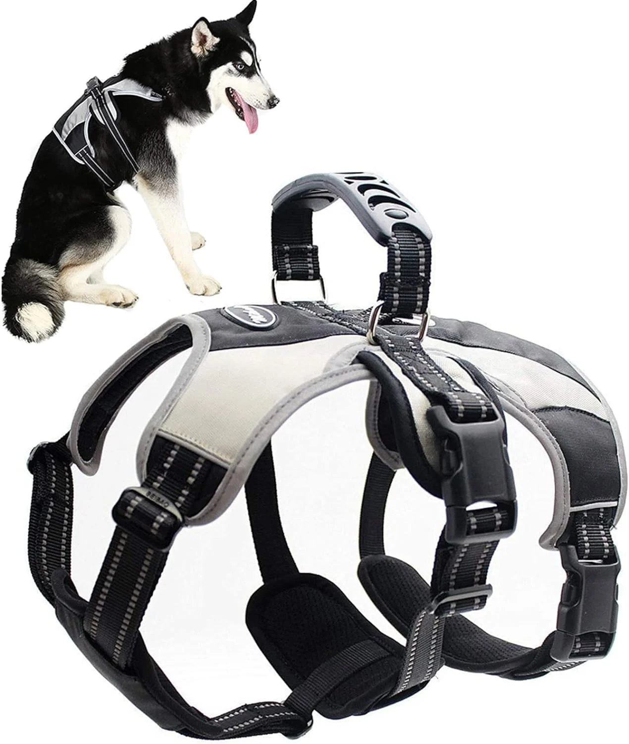Top-Quality Mihachi Escape Proof Dog Harness - No Pull Reflective Adjustable with Lift Handle Green