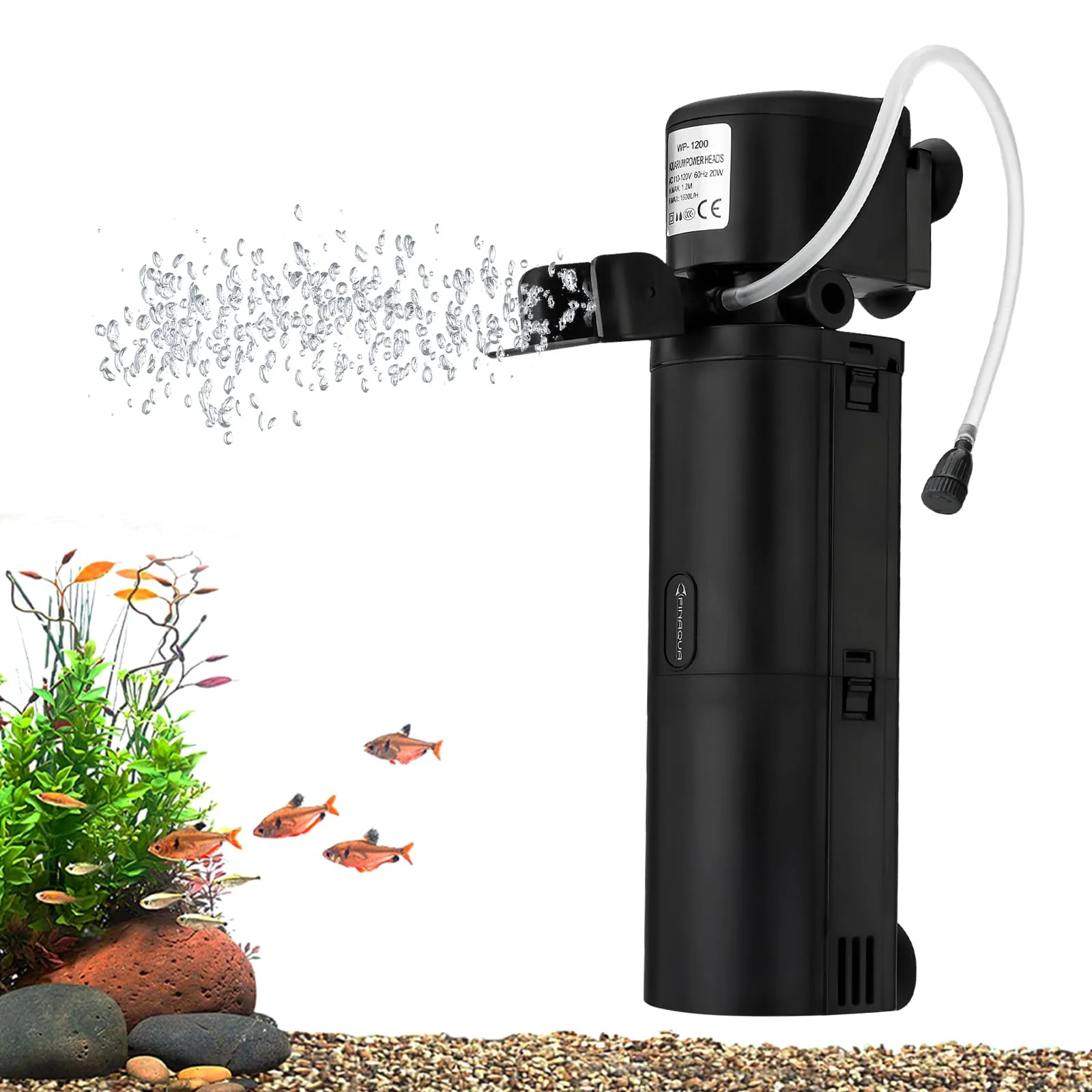 Selected Finaqua Internal Aquarium Filter — Quiet 4-in-1 for 10-75 Gallon Tanks Smart